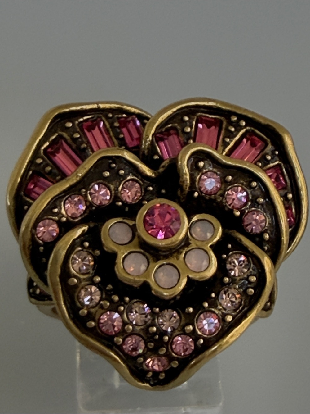 Heidi Daus Pink Crystal Flower Ring